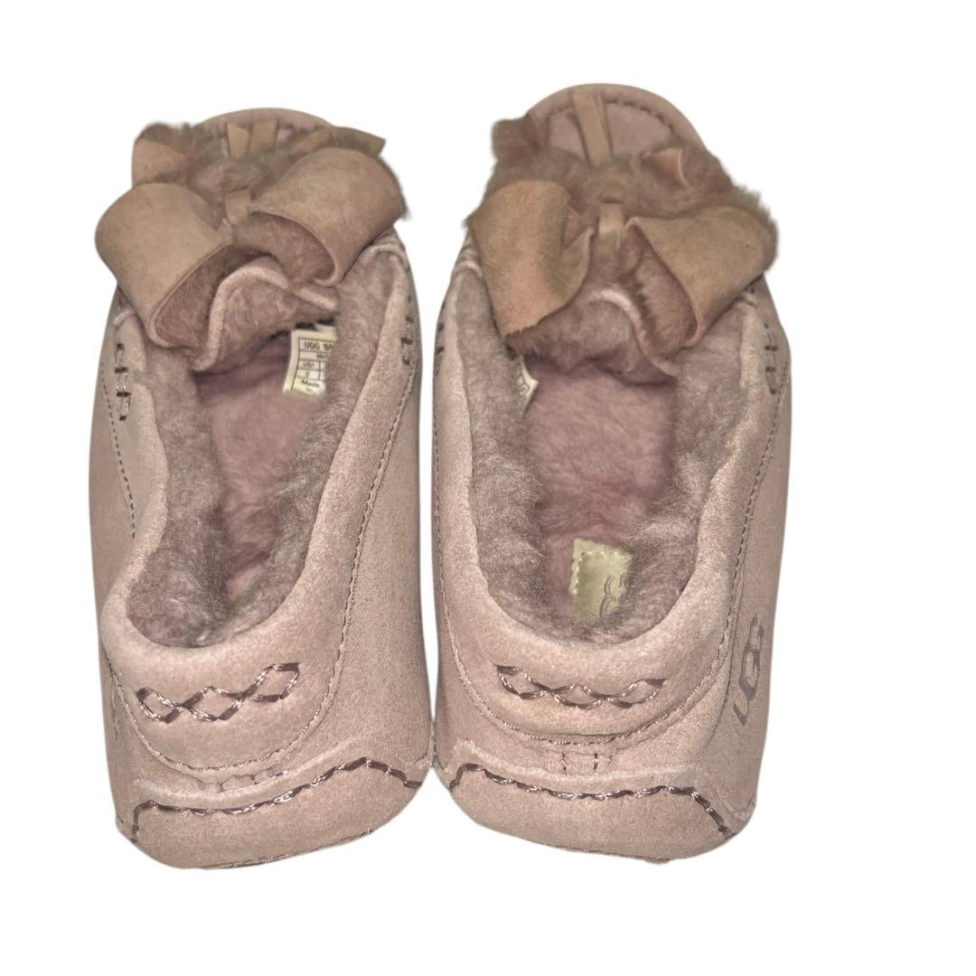 UGG アグ アンスレーボウ モカシン ローファー ピンク スエード 22cm