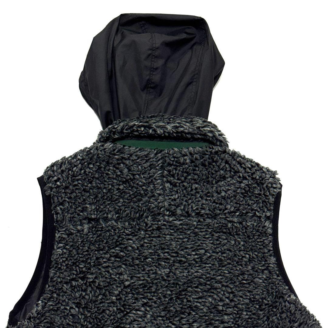 美品 サカイ 日本製 リバーシブル フリース ベスト グレー×ブラック