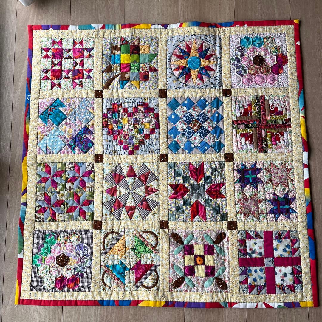 ハンドメイド パッチワークサンプラーキルトタペストリー - メルカリ