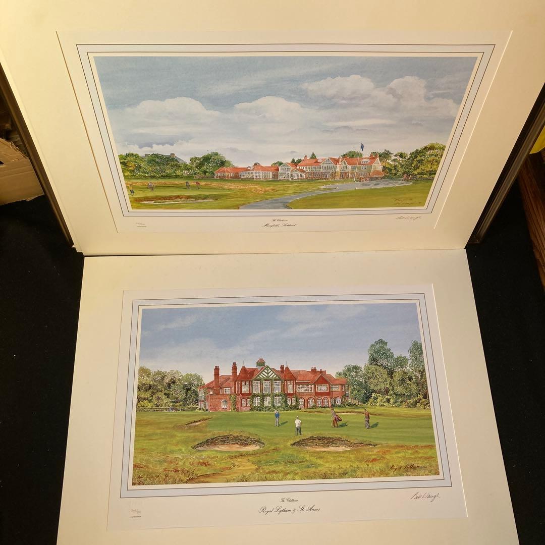 全英オープン 有名ゴルフコース リトグラフ全7枚セット Bill Waugh