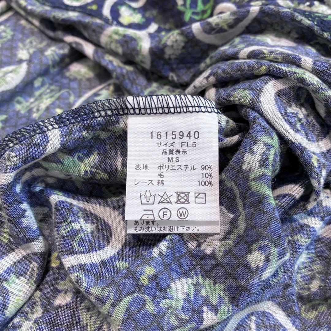 希少 4L 大きいサイズ FL5✨フランシュリッペ 花柄猫柄ワンピース