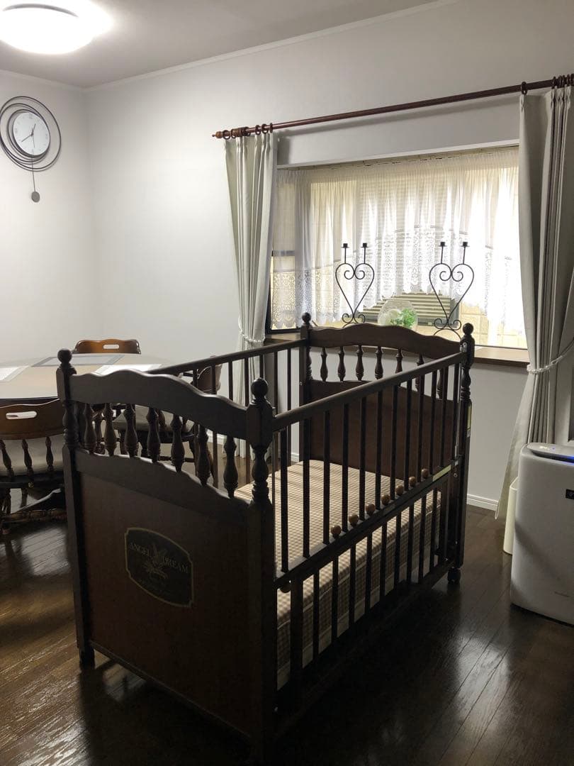 集金兵　　木製ベビーベッド 日本製 石崎家具 日本製 ベビーベッド「ワンタッチハイベッド パル