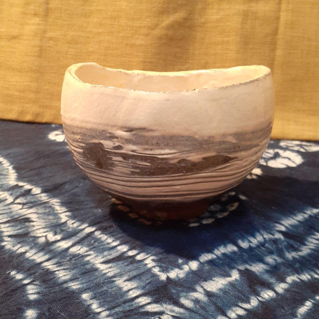故、石田陶春 作 刷毛目俵型旅茶碗 過去の取扱品 sold