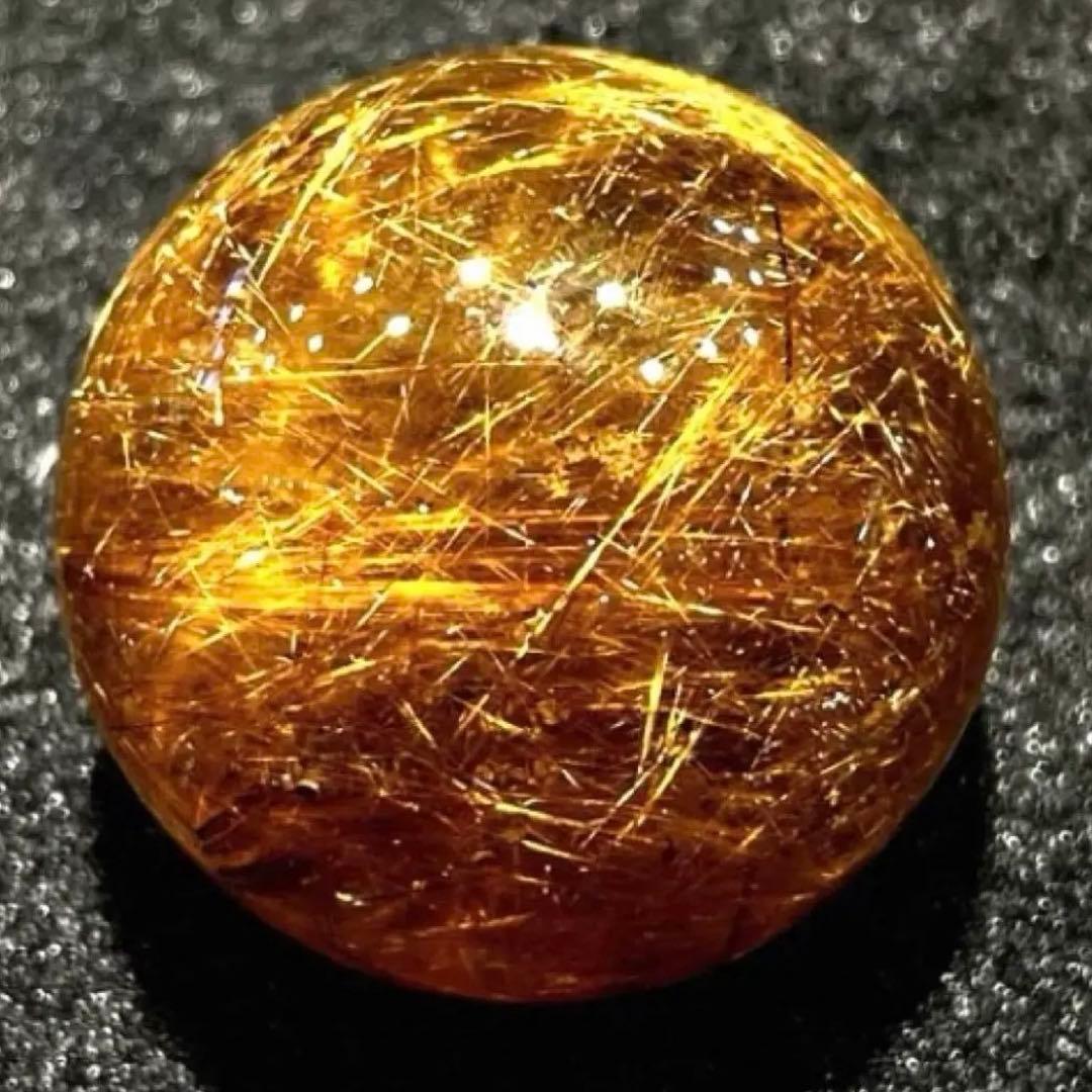 超絶綺麗✨37mm ゴールドルチルクォーツ 丸玉 スフィア 金針水晶