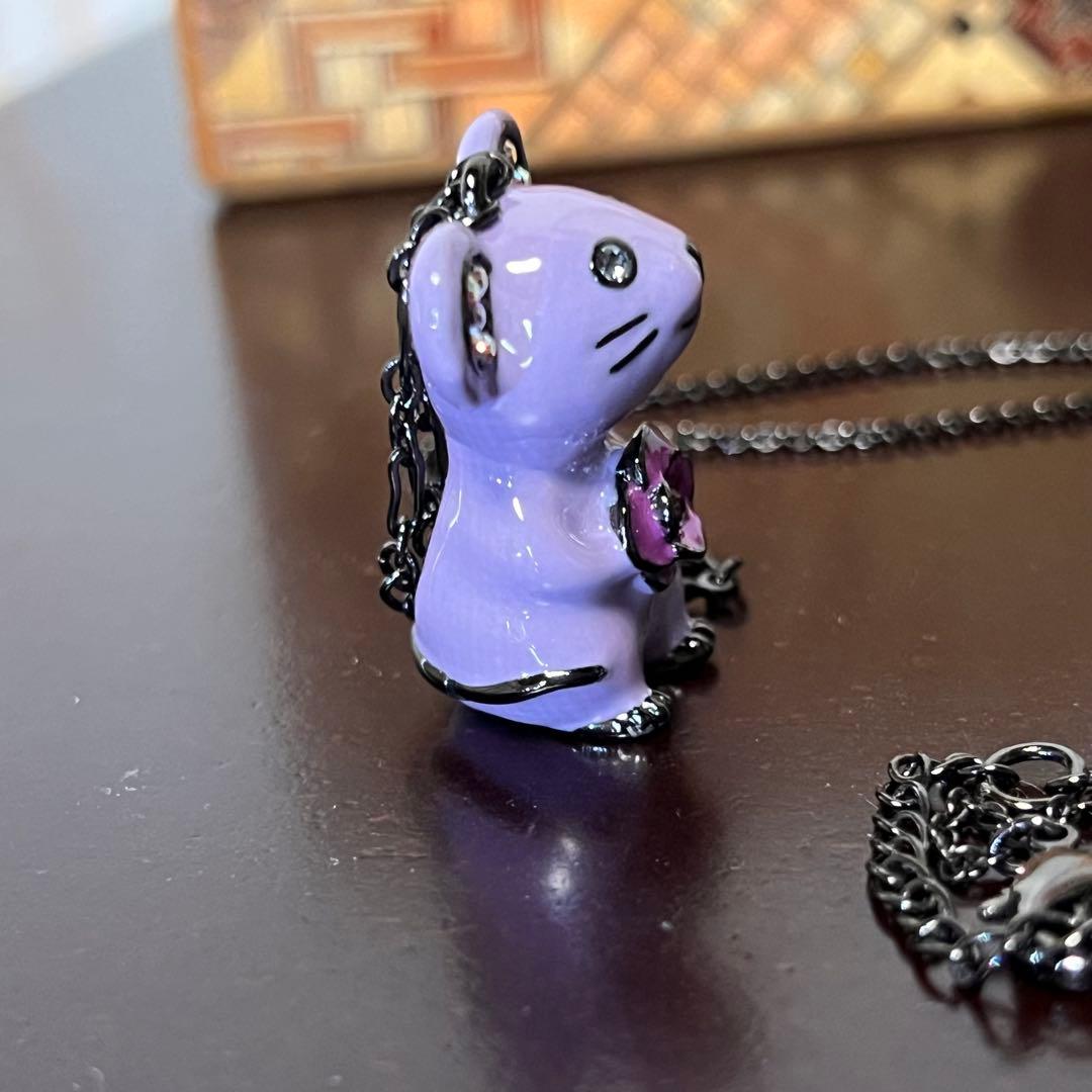 ANNA SUI ネックレス ネズミ パープル - メルカリ