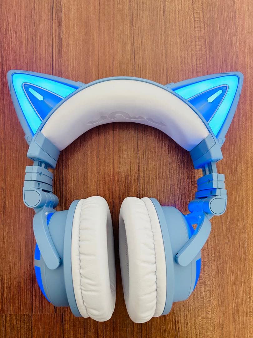 YOWU 猫耳ヘッドホン 水色 - メルカリ