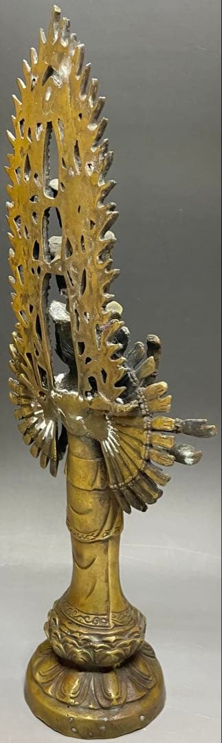 十一面千手千眼観世音菩薩 黄銅 病気平癒 延命長寿 開運 良縁 C2994