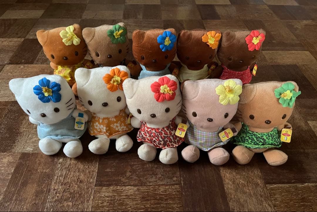 希少！日焼けキティ ぬいぐるみ 10体セット ハローキティ ぬいぐるみ セット レア レトロ 日焼けキティ 希少