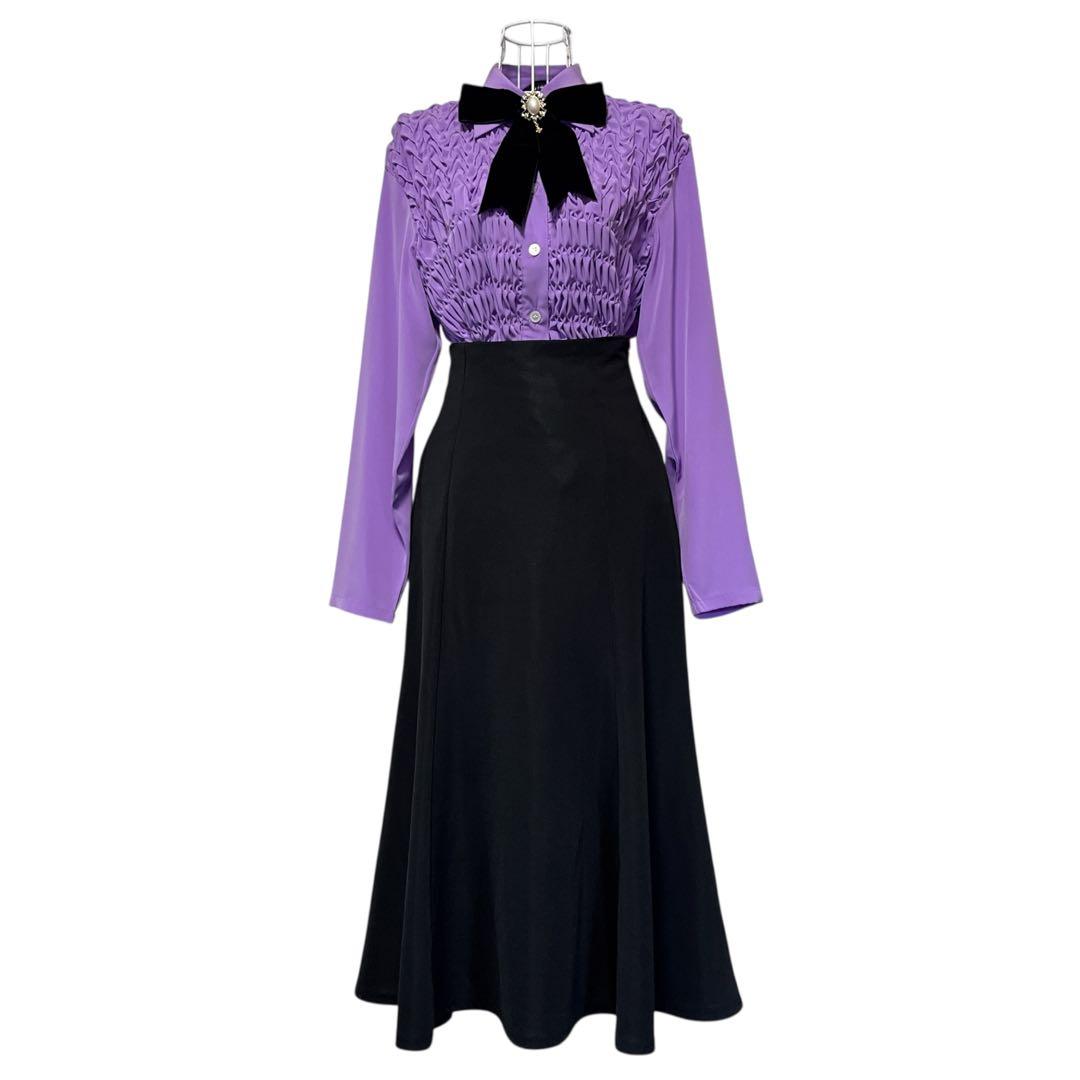 ATSURO TAYAMA 】ブラウス フリルギャザー パープル系 パリコレ - メルカリ