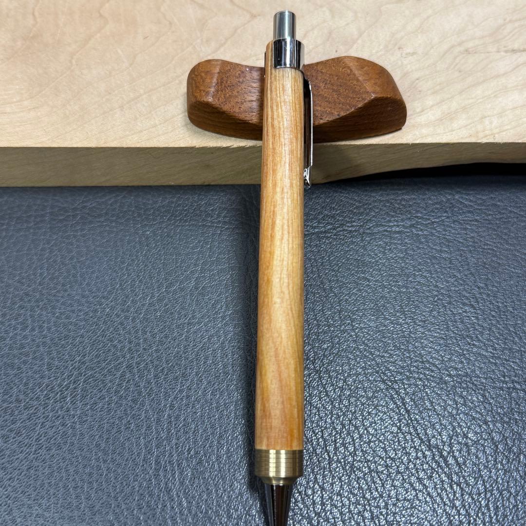 178肥松 木製シャーペン ダブルR溝付き ステンレス 根の部分から木取り