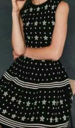 TED BAKER(テッドベイカー) 星柄ドット ニットフレアワンピース 新品未使用 テッドベイカー TEDBAKER リボン付柄フィット＆フレアー