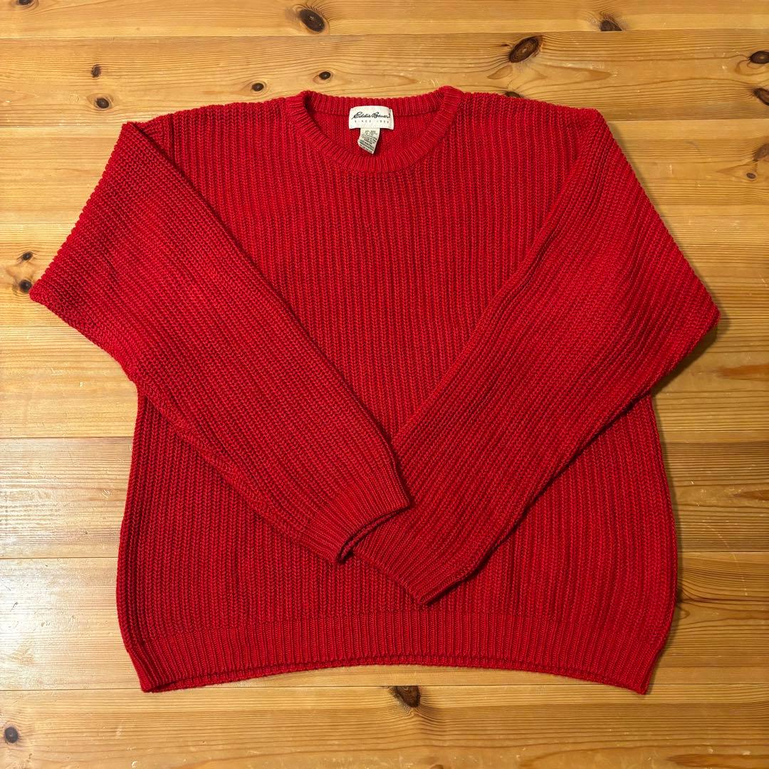 90s Eddie Bauer ローゲージ コットン ニット セーター - メルカリ