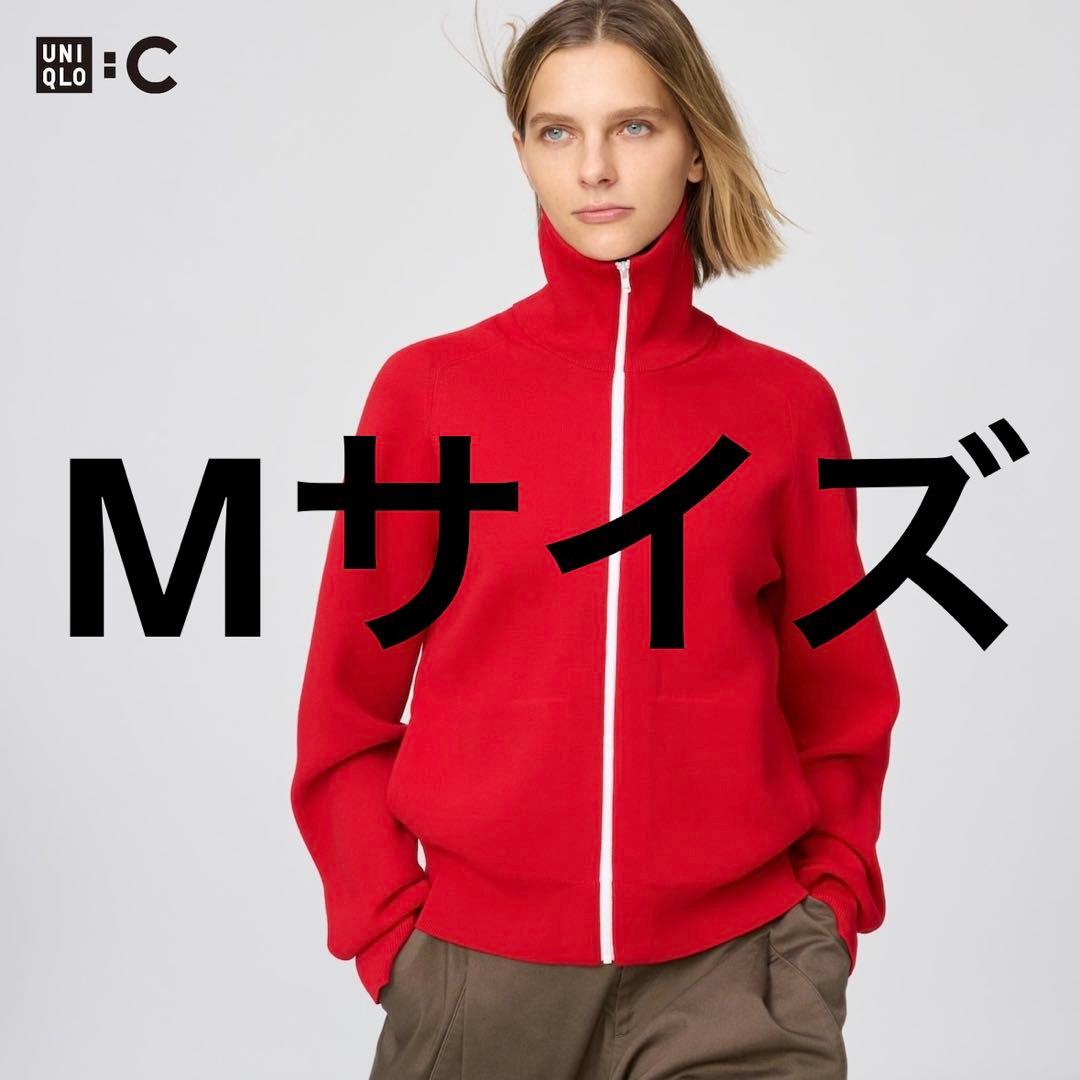 UNIQLO C ミラノリブフルジップカーディガンRED Mサイズ - メルカリ