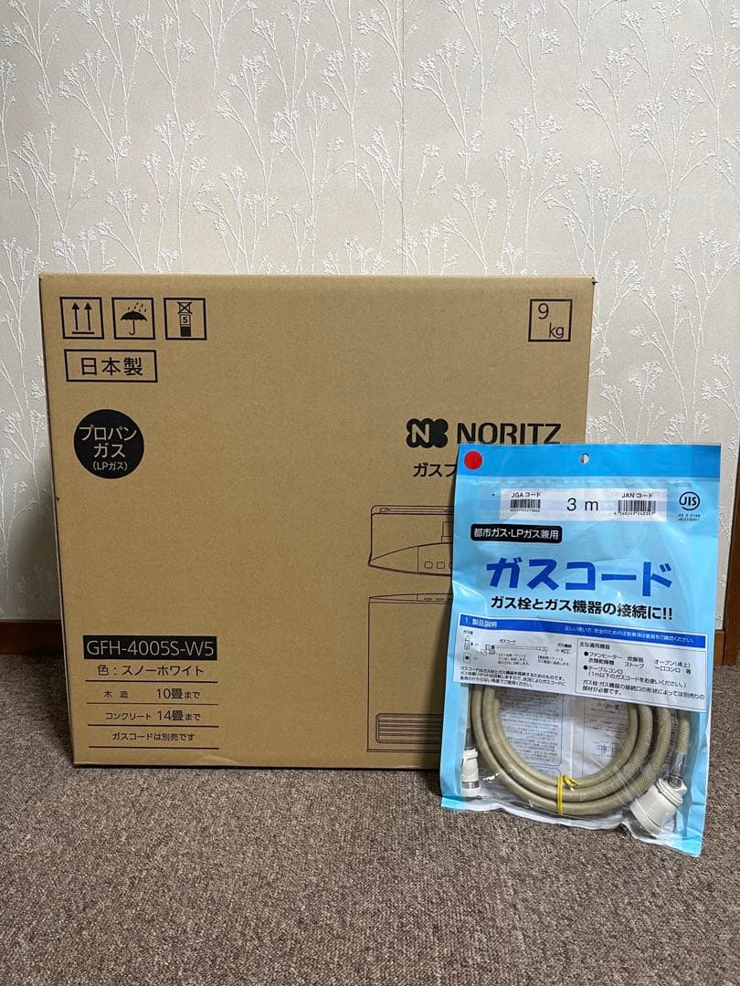 NORITZ GFH-4005S(W5) 12A/13A 新品未使用、ガスコード付きNORITZ GFH