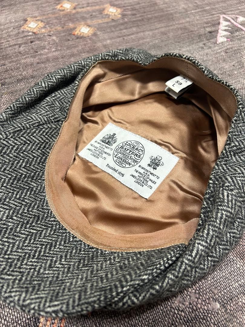 james lock グレー ツイード キャスケット 59