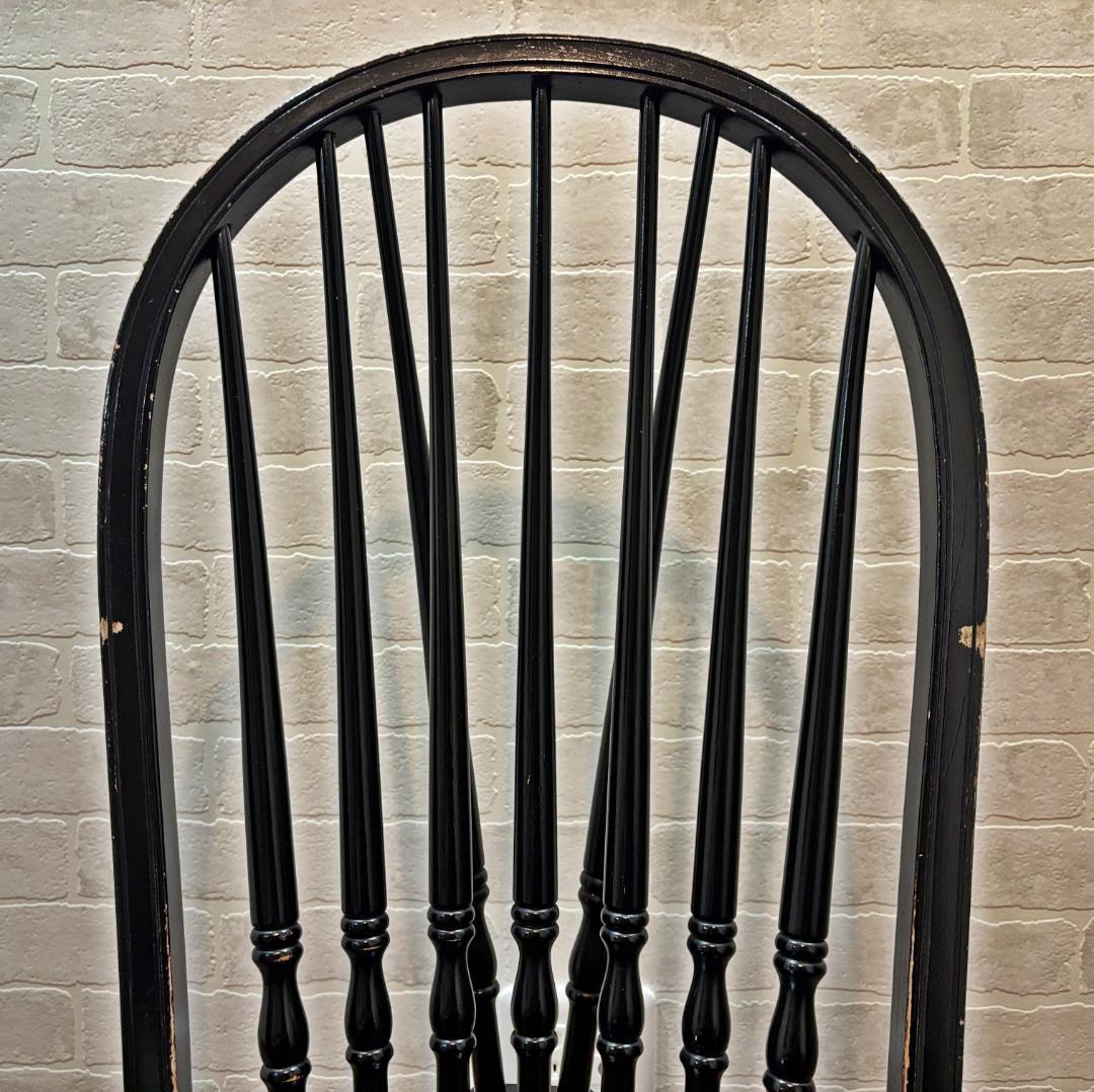 秋田木工 アンティーク レトロ ブラック スピンドルバック ウィンザー