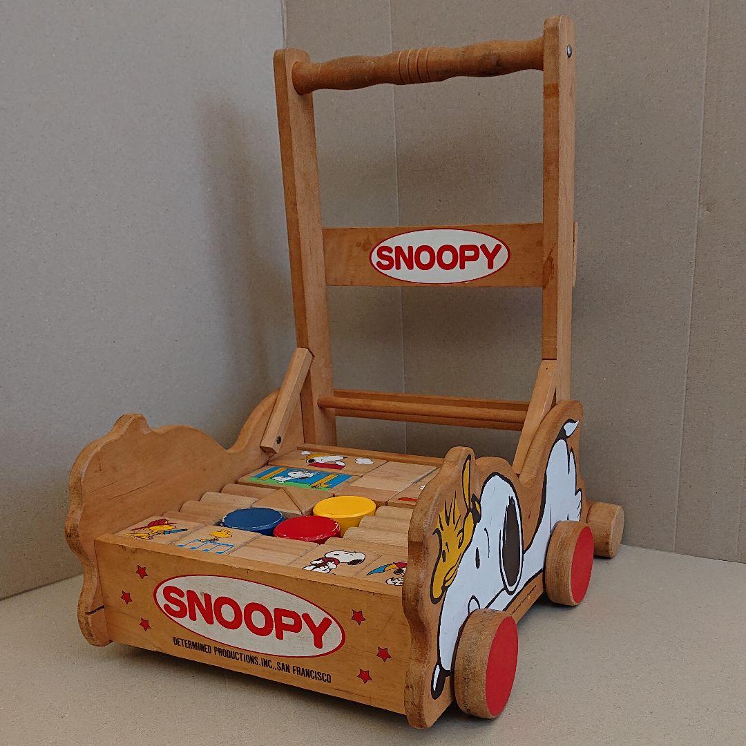 スヌーピー&ウッドストック 押し車 つみき ウッディランド - メルカリ