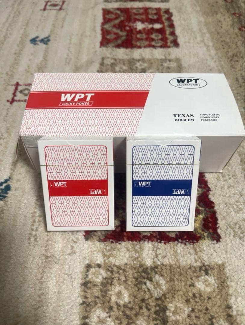 ポーカー大会専用WPT プラスチックトランプ 防水（赤・青1セット