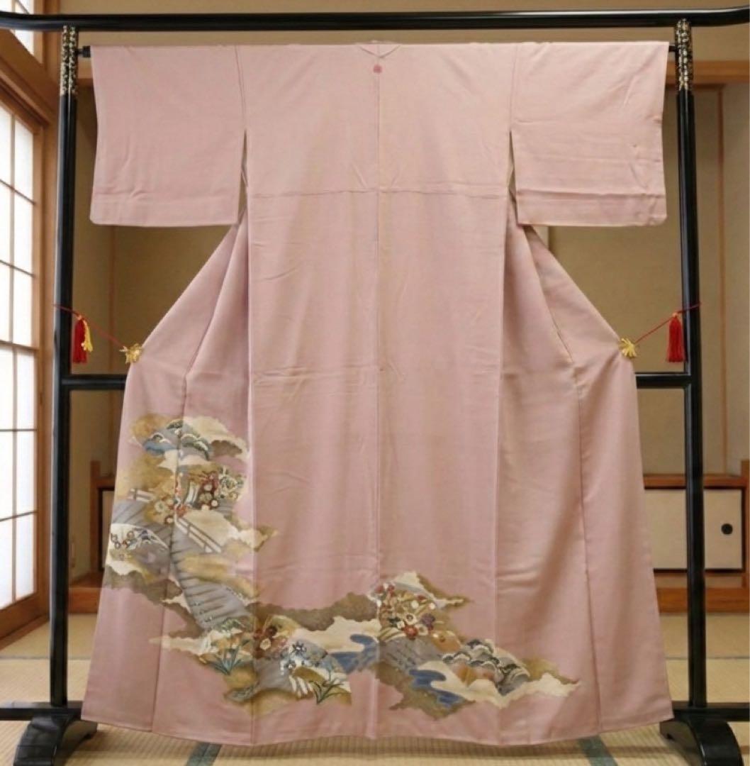 美品 色留袖 袋帯 薄ピンク 一つ紋 4点フルセット 卒業式 入学式 ママ