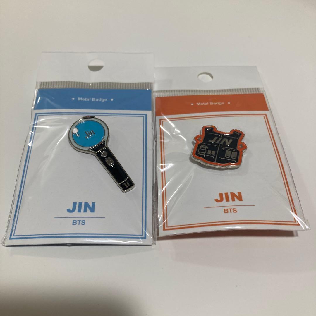 BTS JIN ピンバッジ2点セット - メルカリ