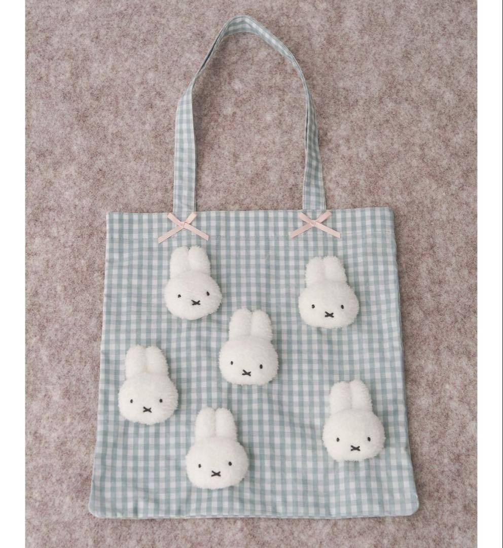 メリージェニー ミッフィー ギンガムもこもこmiffyトートバッグ