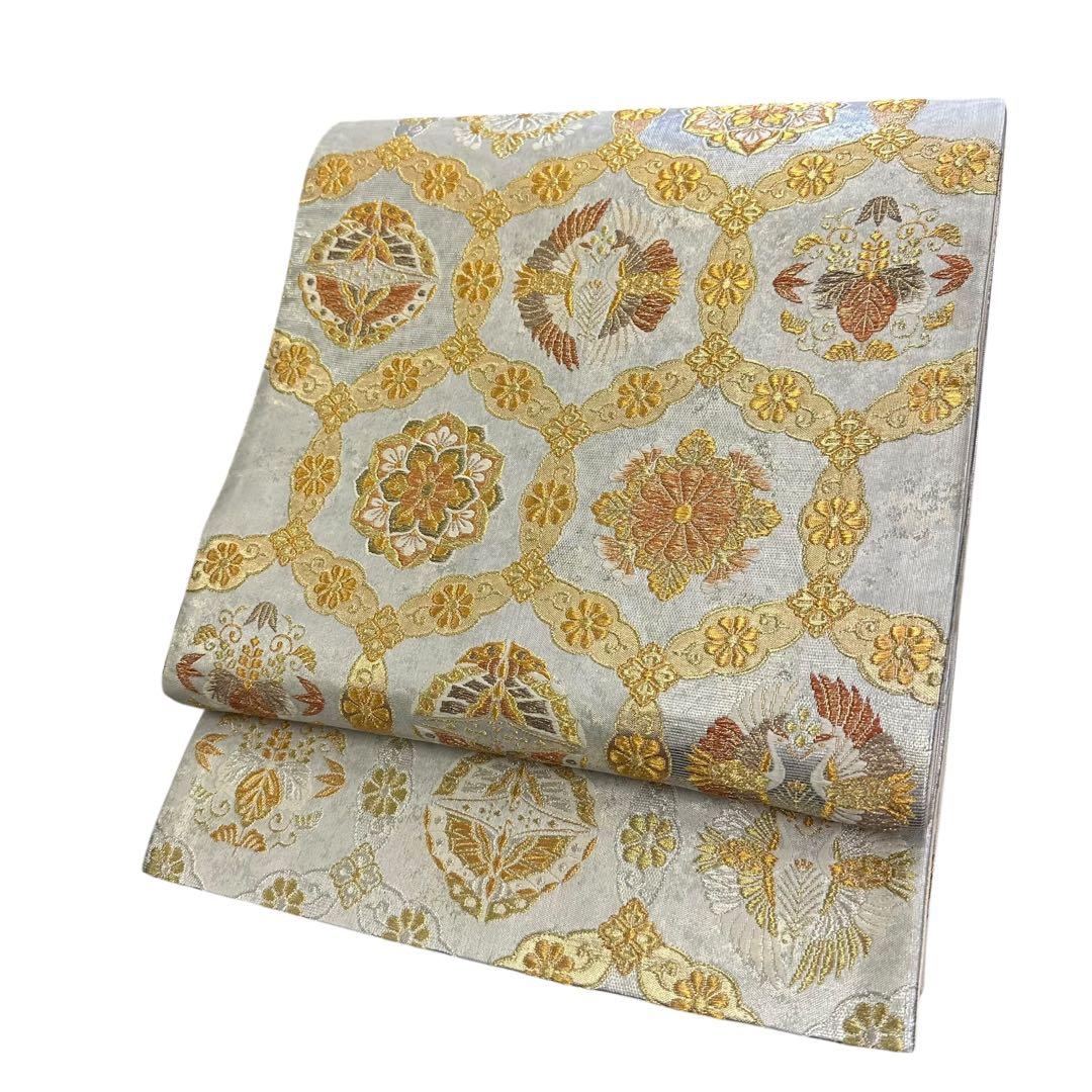 新品 正絹 袋帯 六通 七宝招宴文 金銀糸 仕立て上がり 4704 - メルカリ