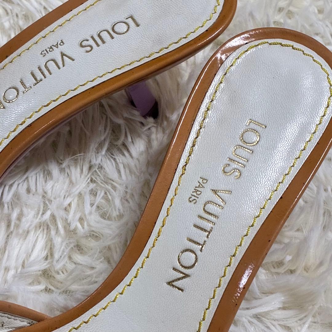 ルイヴィトン モノグラムマルチカラー ミュール ホワイト×ラベンダーの