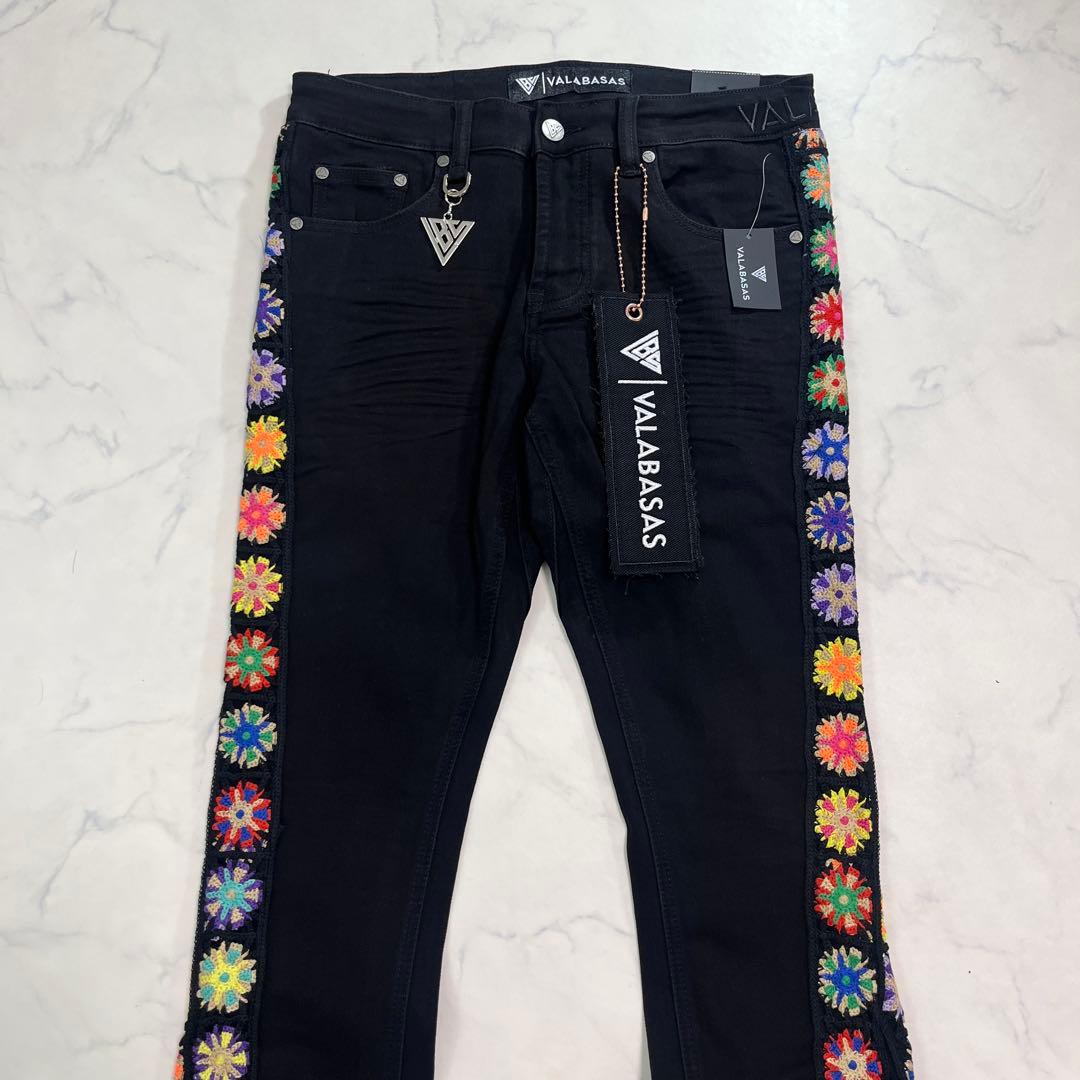 eyden着用 バラバサスvalabasas ブラックスキニーフレアデニム 28