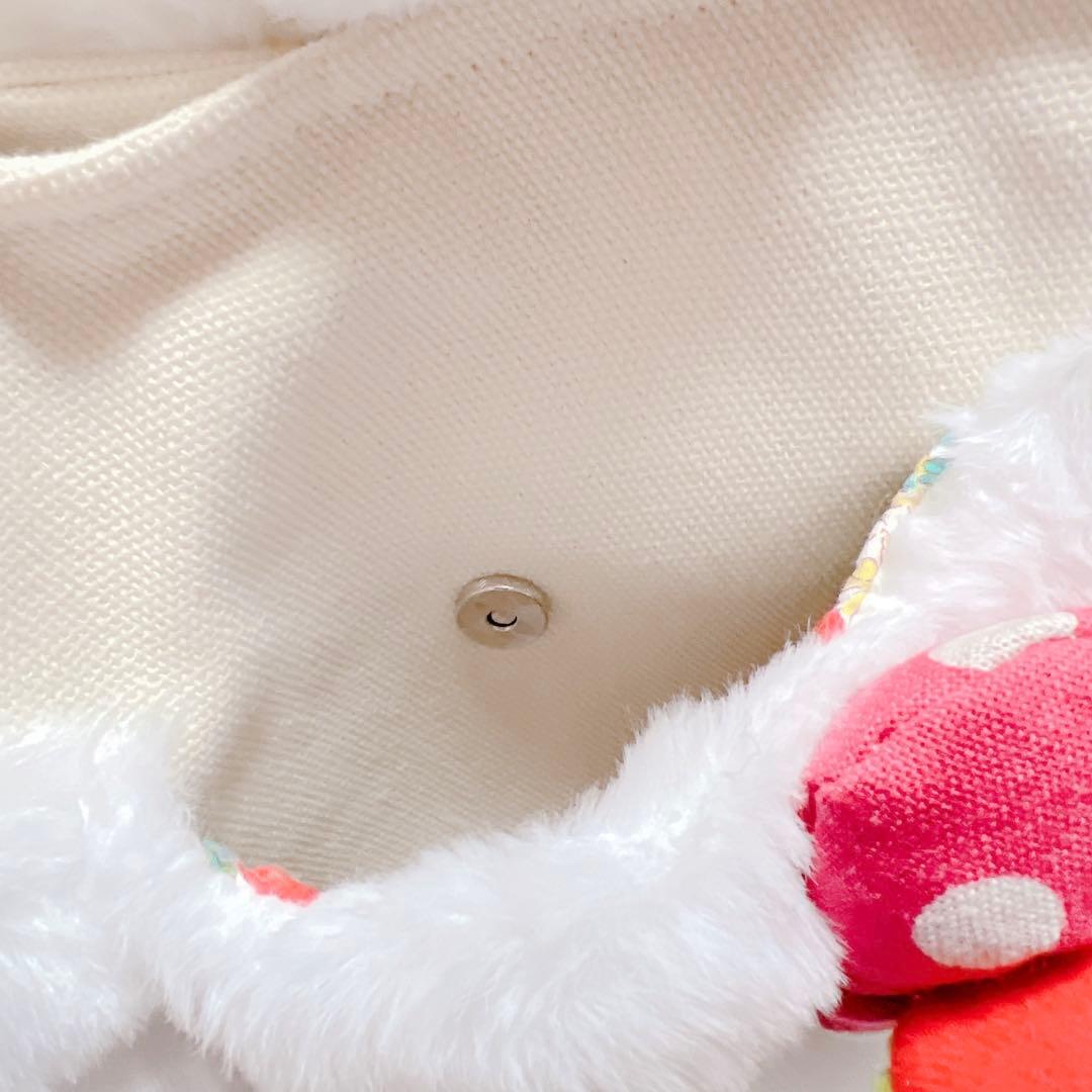 コヤンイサムチョン うさぎ サンダーちゃん のいちご刺繍 フリルトート