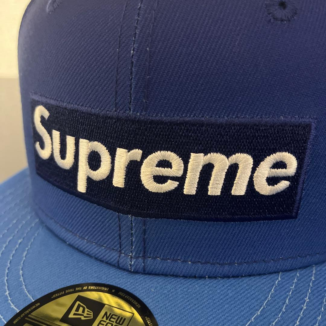 未使用】Supreme キャップ 7 5/8 青 NEW Era - メルカリ