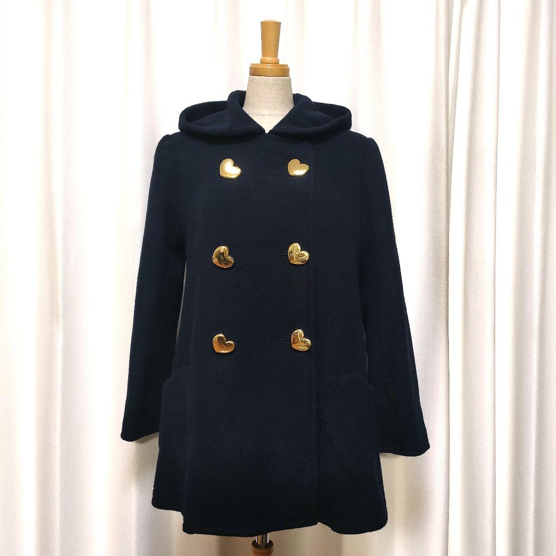 【美品】MILK メルトン フーデットコート ダブルブレスト ハートボタン ウールカシミヤダブルフェイス フーデットコート｜トゥモローランド