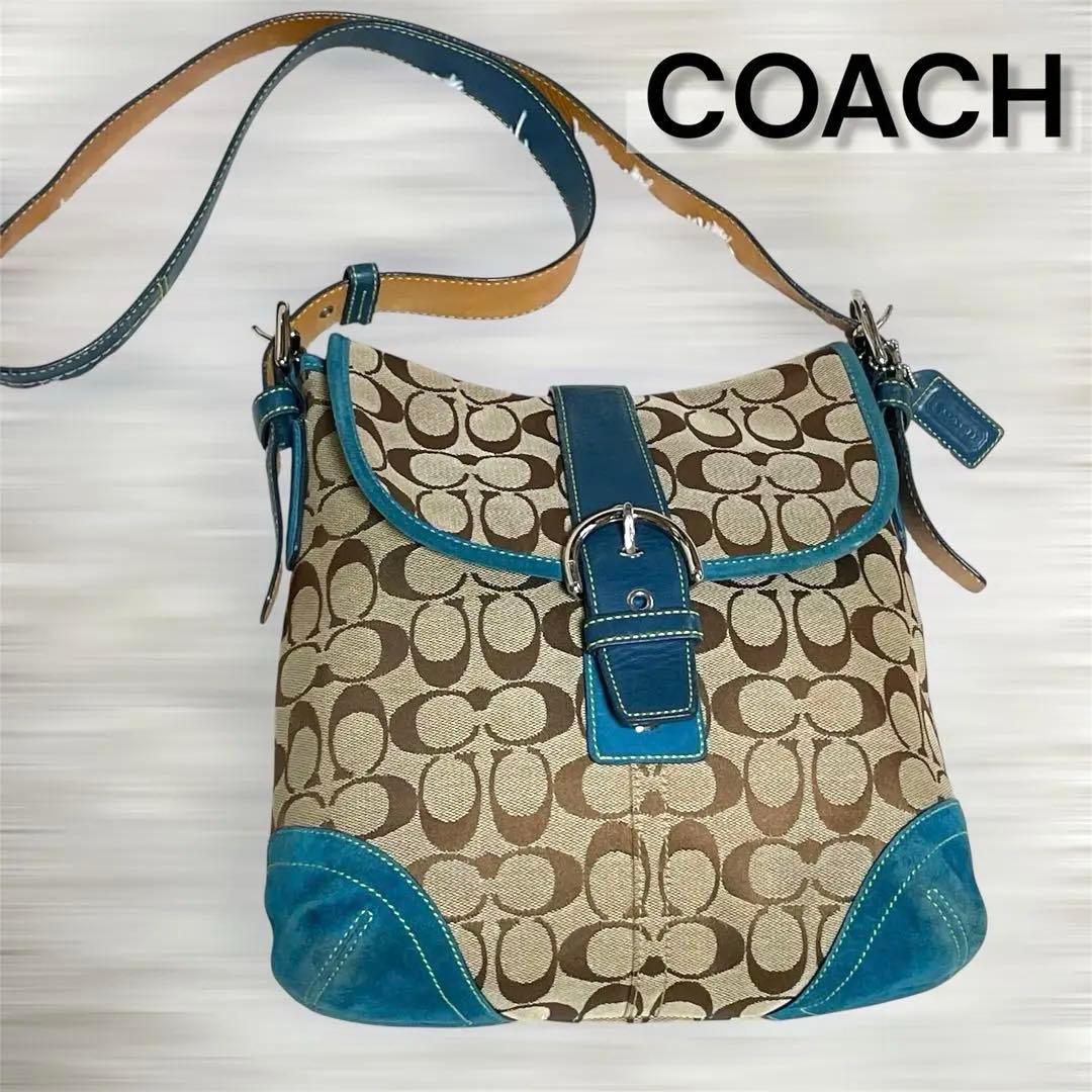 希少色✨コーチ シグネチャー ソーホー ショルダーバッグ スエード