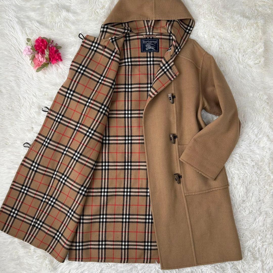 極美品/L】バーバリー ダッフルコート メガノバチェック カシミヤ混