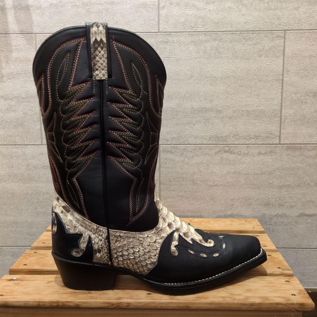 オーダーメイドパイソンレザーウエスタンブーツ 　 25.5cmEEE
