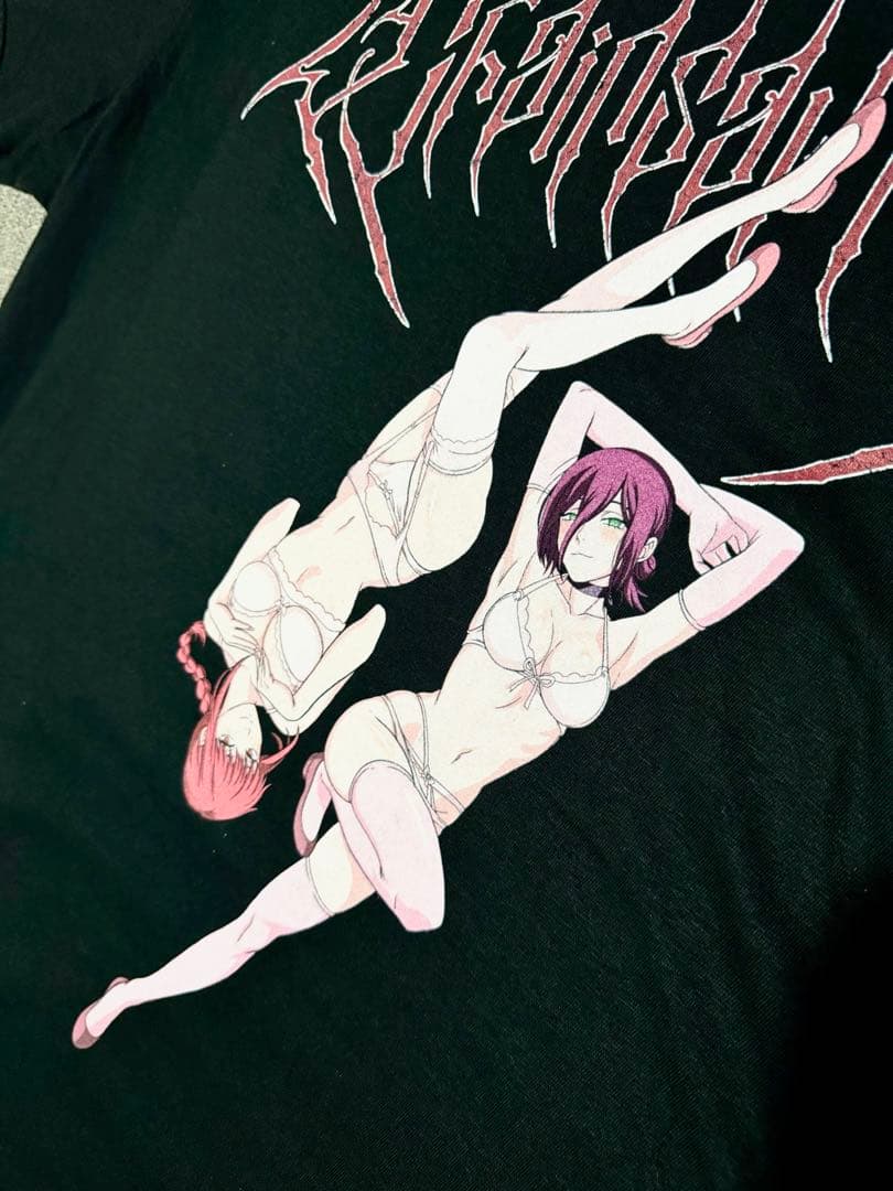 チェーンソーマン アニメTシャツ マキマ＆レゼ black カラー XLサイズ