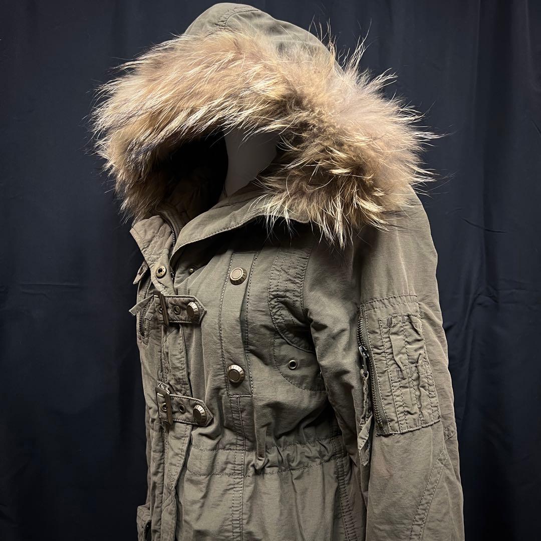 平成ギャル y2k グランジ ファー付き モッズコート ギミック リアル