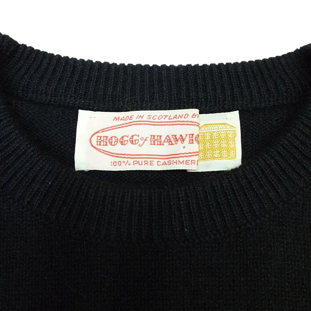 美品】HOGG of HAWICK クルーネック カシミヤ100% ニット 黒