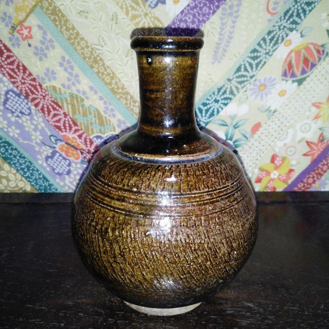 NO384 古相馬焼 上野目焼き 鉄釉徳利 時代物 - メルカリ