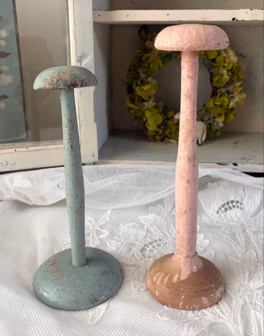 フランスアンティーク ハットスタンド 2本 蚤の市 フック 帽子立て