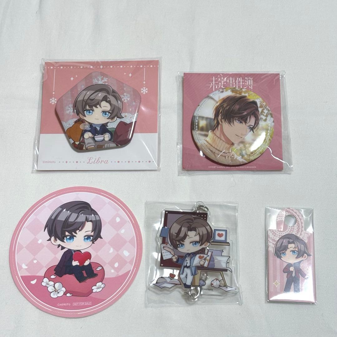 未定事件簿 左京静真 AGF アクリルチャーム カフェ 特典 缶バッジ 左然
