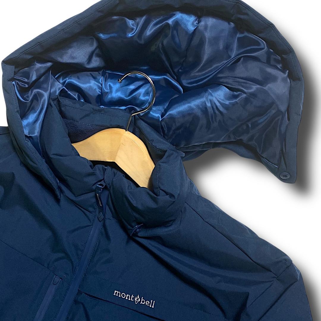 XL モンベル 高機能中綿 止水ジップ エコダウンジャケット ブルゾン 紺