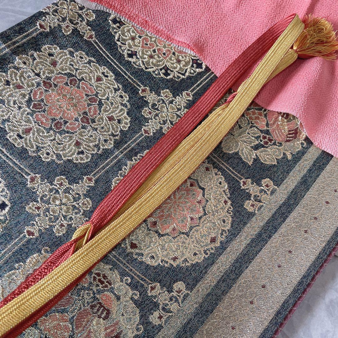 訪問着 フルセット 桜 相良刺繍 絞り 亀甲紋様 入学式 卒業式 着物 Q5