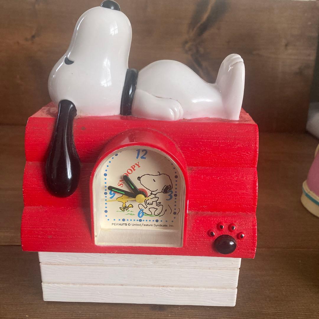 Vintage Peanuts レトロ スヌーピー 置時計 温度計フィギュア - メルカリ