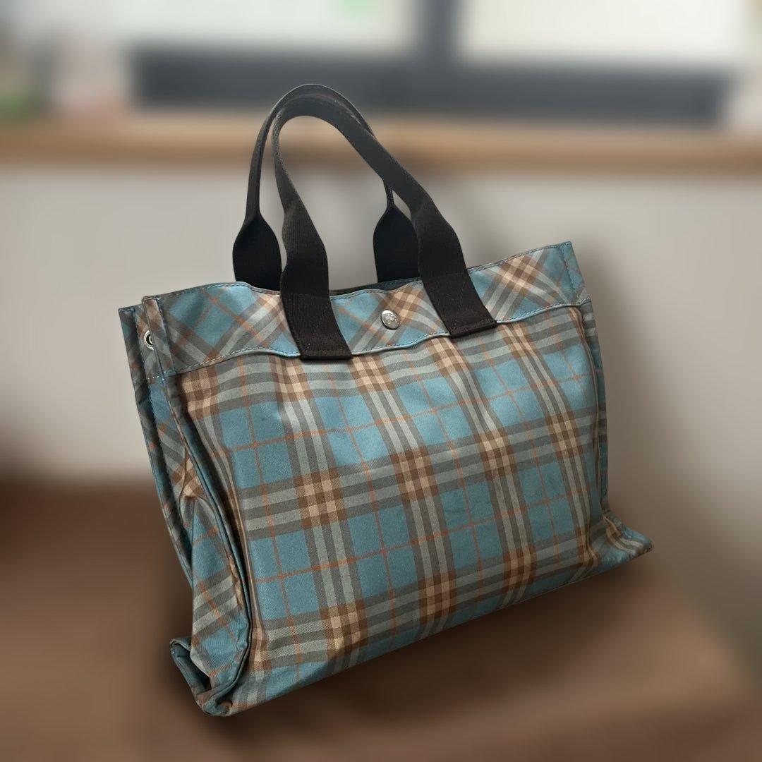 BURBERRY BLUE LABEL チェック柄トートバッグ - メルカリ
