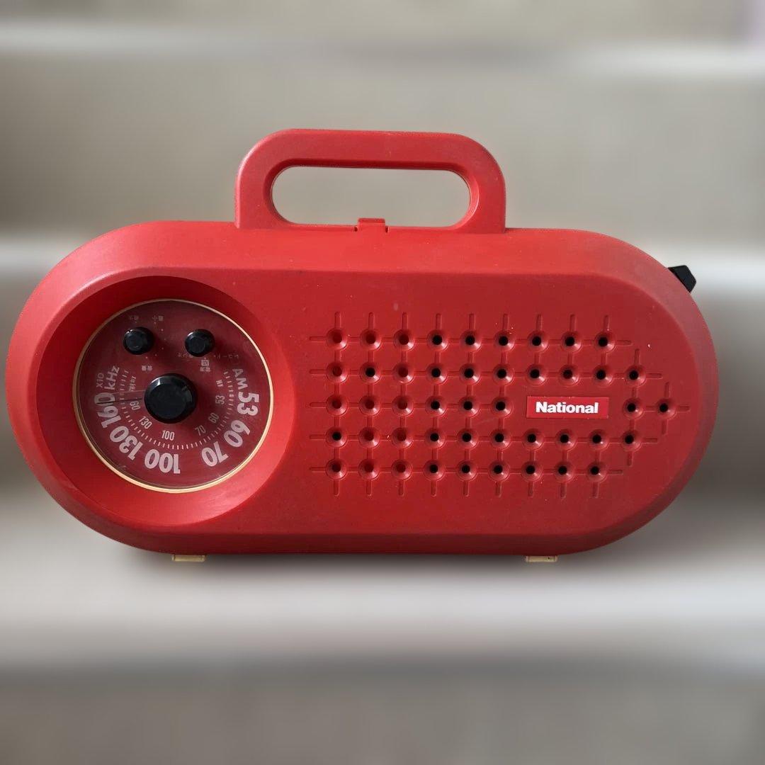 レトロ National SG-502N ラジオ・レコードプレーヤー 赤 - メルカリ