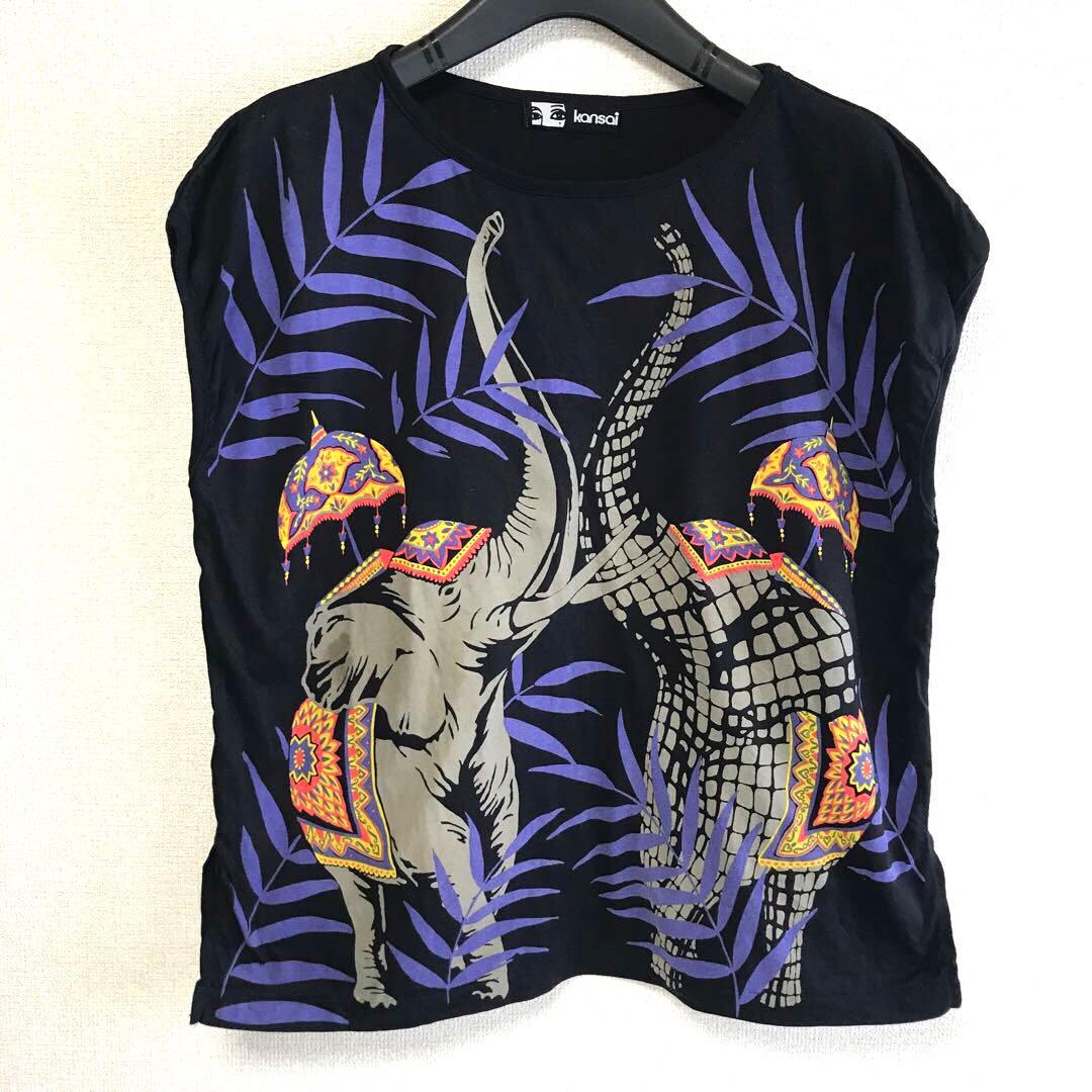 山本寛斎 1970年代 顔タグ ノースリーブ KANSAI 70s カンサイ - メルカリ