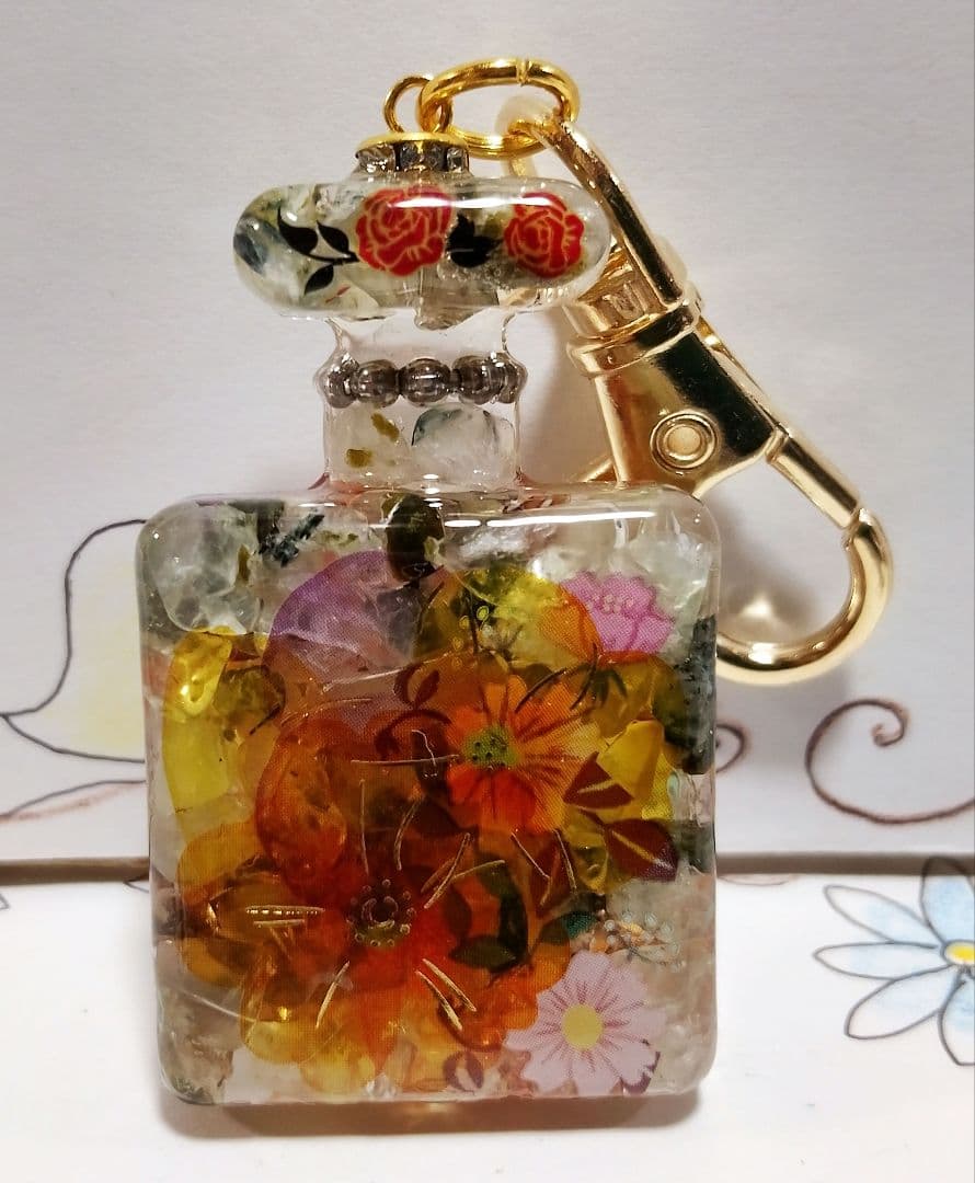 竜そばです♪オルゴナイト　香水瓶　キーホルダー　 お取り置き　11月1日 Amazon.co.jp: Didiseaon 3個セット ガラス製ミニボトルキーホルダー