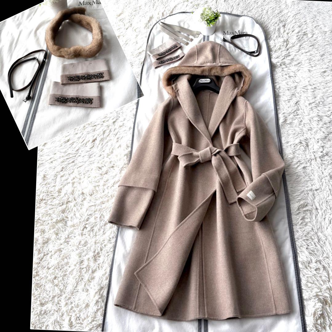 新品同様‼️マックスマーラ クチートアマーノ ミンクファー付き フード