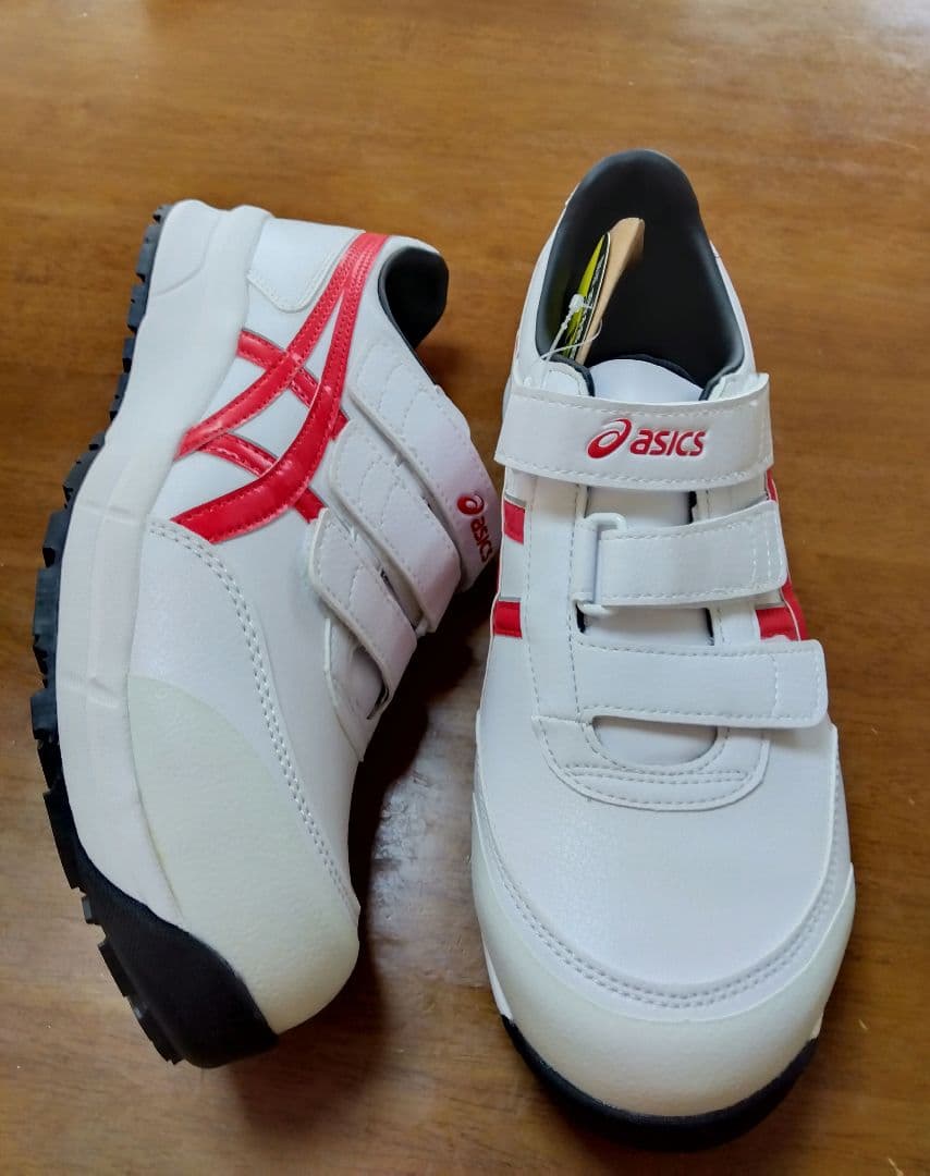 アシックス安全靴CP301 ホワイト✕レッド　27.0cm 新品
