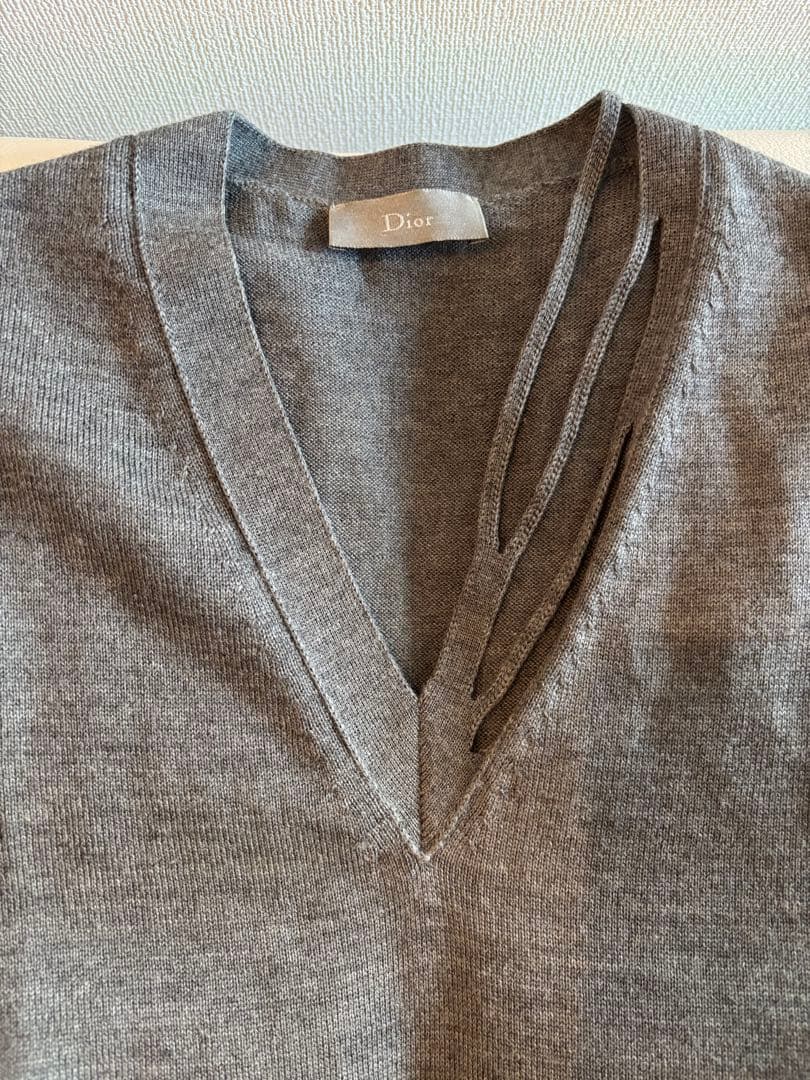 ディオールオム エディスリマン 2004AW Vネックニット グレー - メルカリ